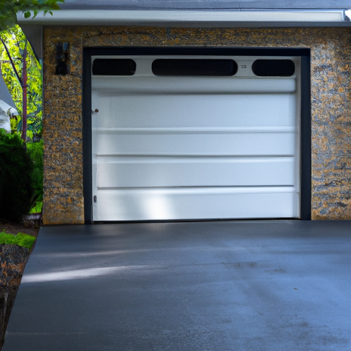 Suburban Cranford driveway with a modern sectional garage door partially open, no people or logos